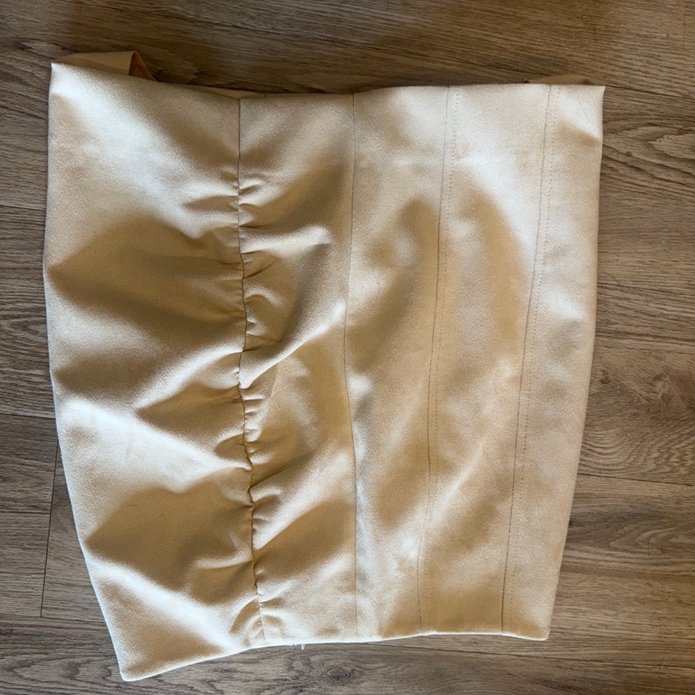 Free People Beige Ruched Mini Skirt - Picture 4 of 7